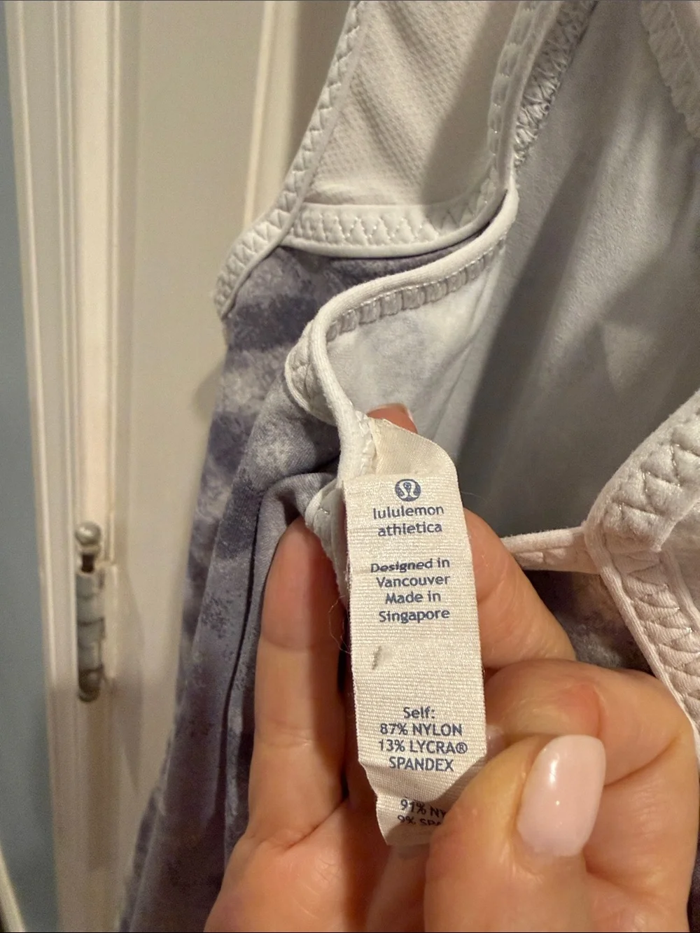 lululemon athletica White Tank Top with Gray Chevron Front
